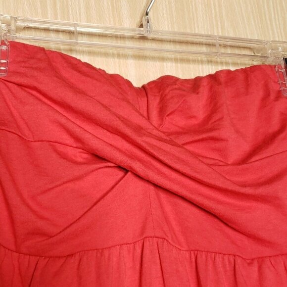 Garnet Hill Womens Red Strapless Maxi Dress With Pockets Small - Picture 4 of 8